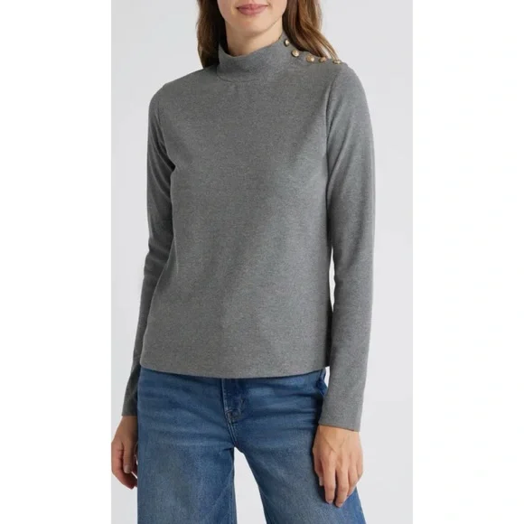 CASLON RIBBED BUTTON DETAIL KNIT TOP ❤️NWT IN STORES❤️ - Picture 1 of 4